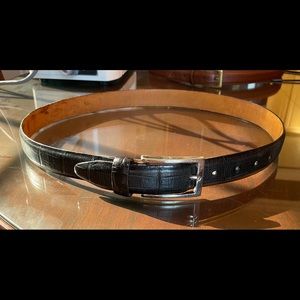 Tulliani Black Italian Leather Belt 34